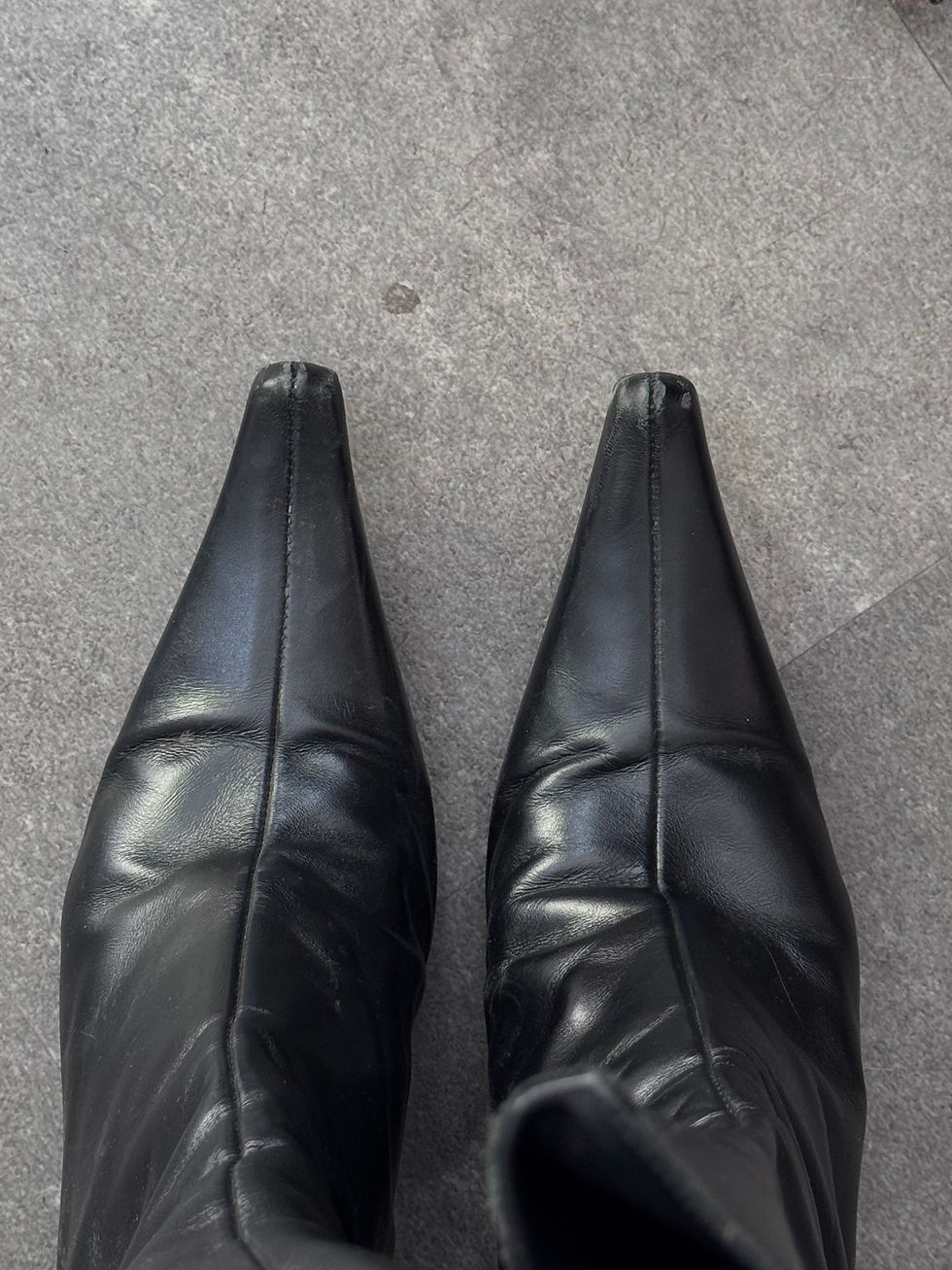 Thumbnail: BUFFALO LEATHER HEELS BLACK SIZE 40