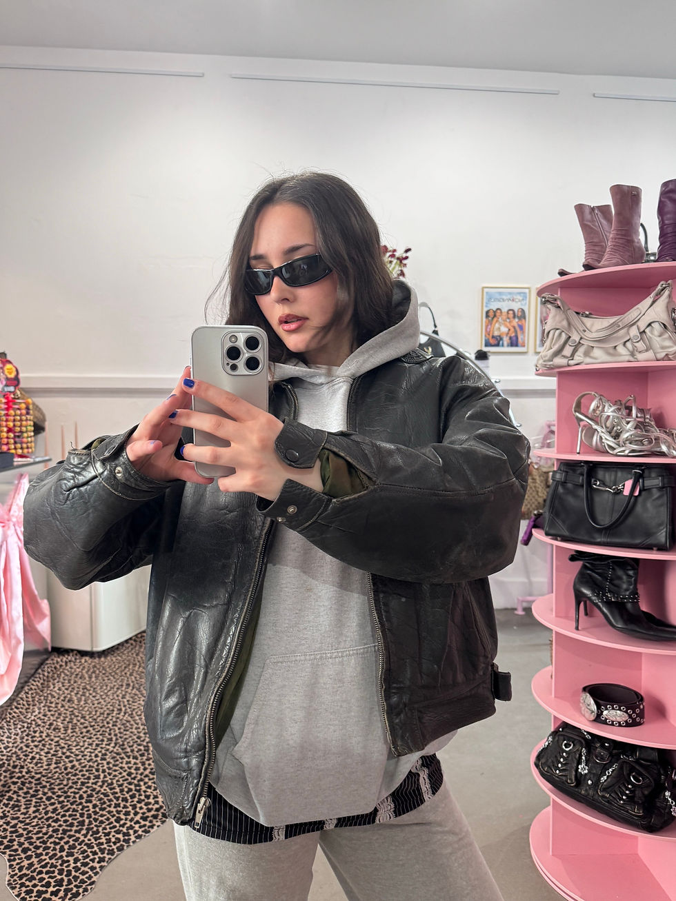 Thumbnail: VINTAGE LEDERJACKE SCHWARZ