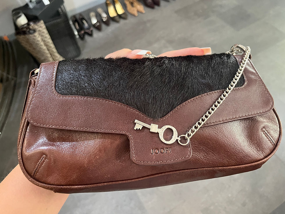 Thumbnail: JOOP Y2K PONY HAIR SHOULDER BAG BROWN