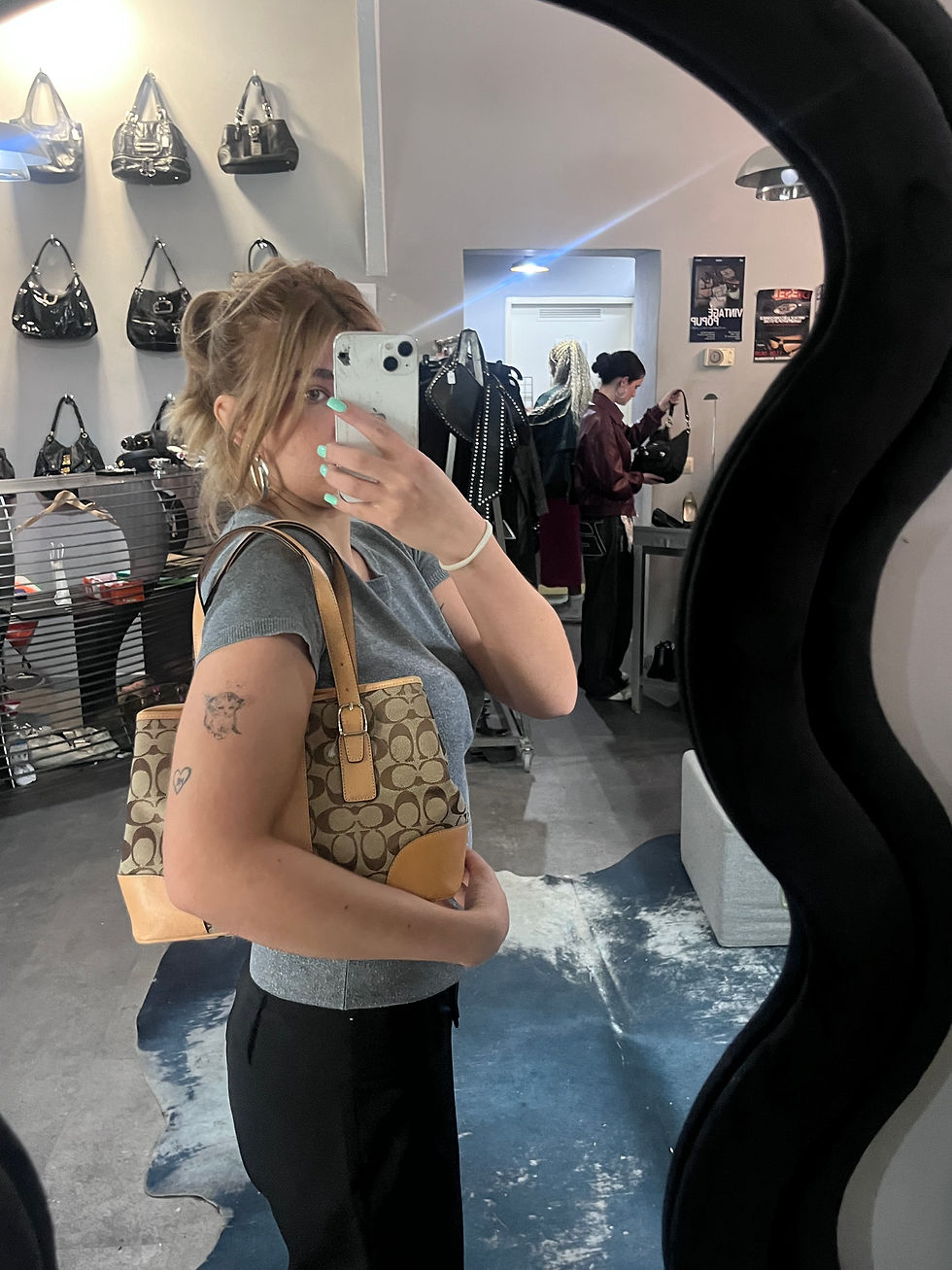 Thumbnail: COACH SIGNATURE STRIPE TOTE BROWN MONOGRAM 