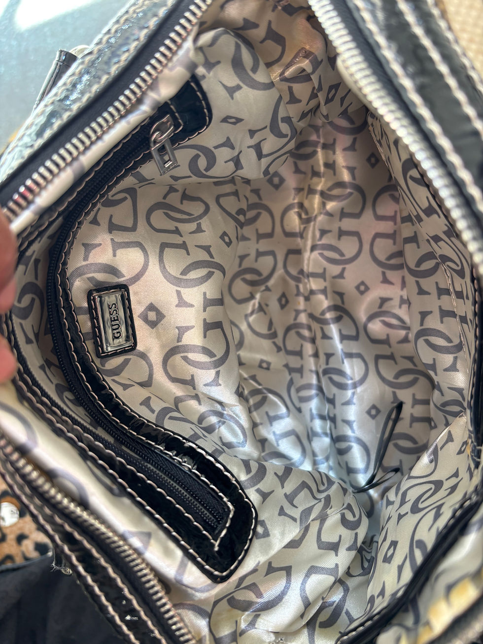 Thumbnail: CHUNKY GUESS BAG BLACK/OKIVE/BEIGE Bowling 