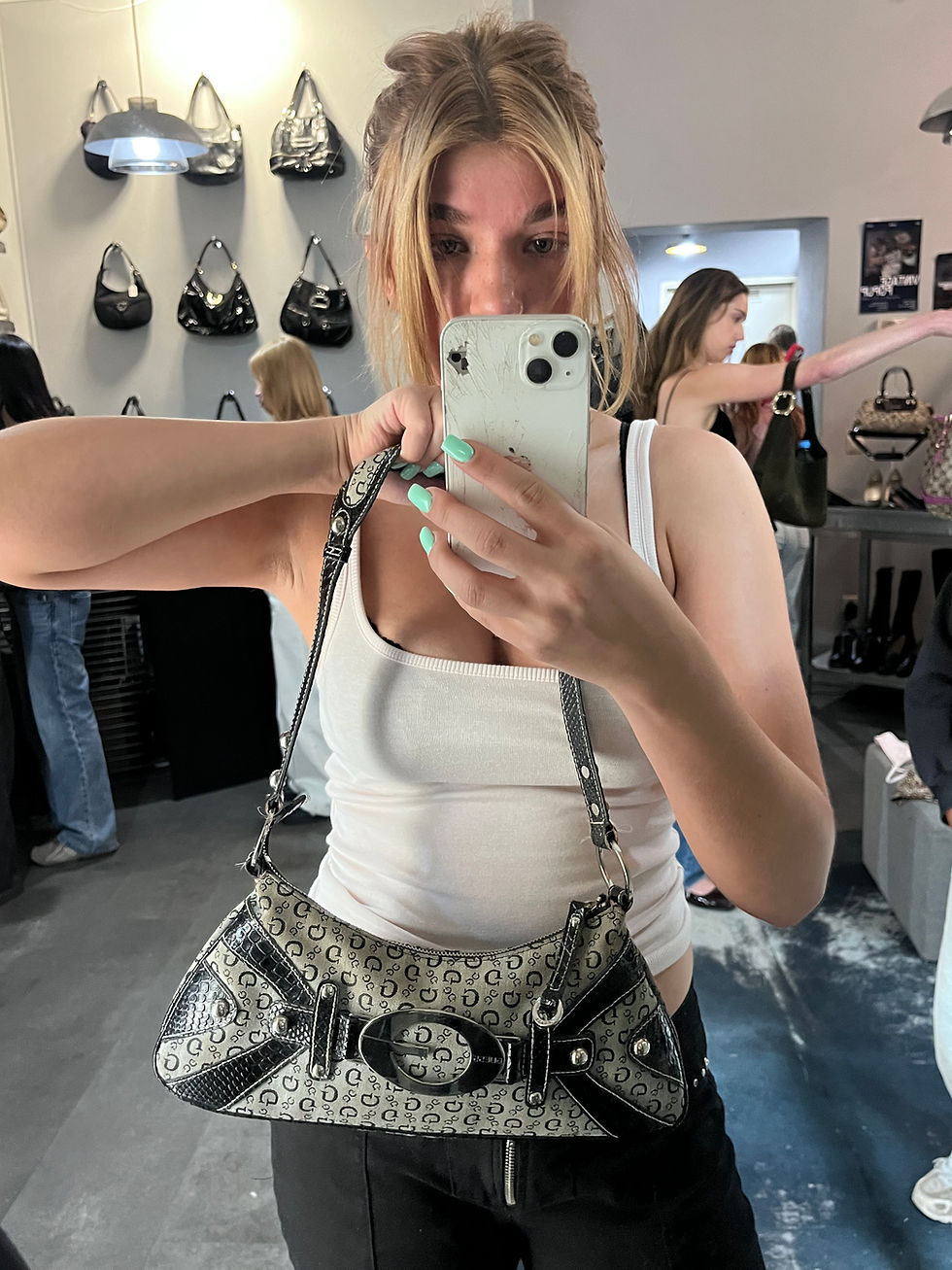 Thumbnail: GUESS MONOGRAM BLACK/SILVER PLAQUE