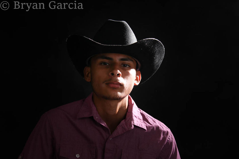 A serious cowboy