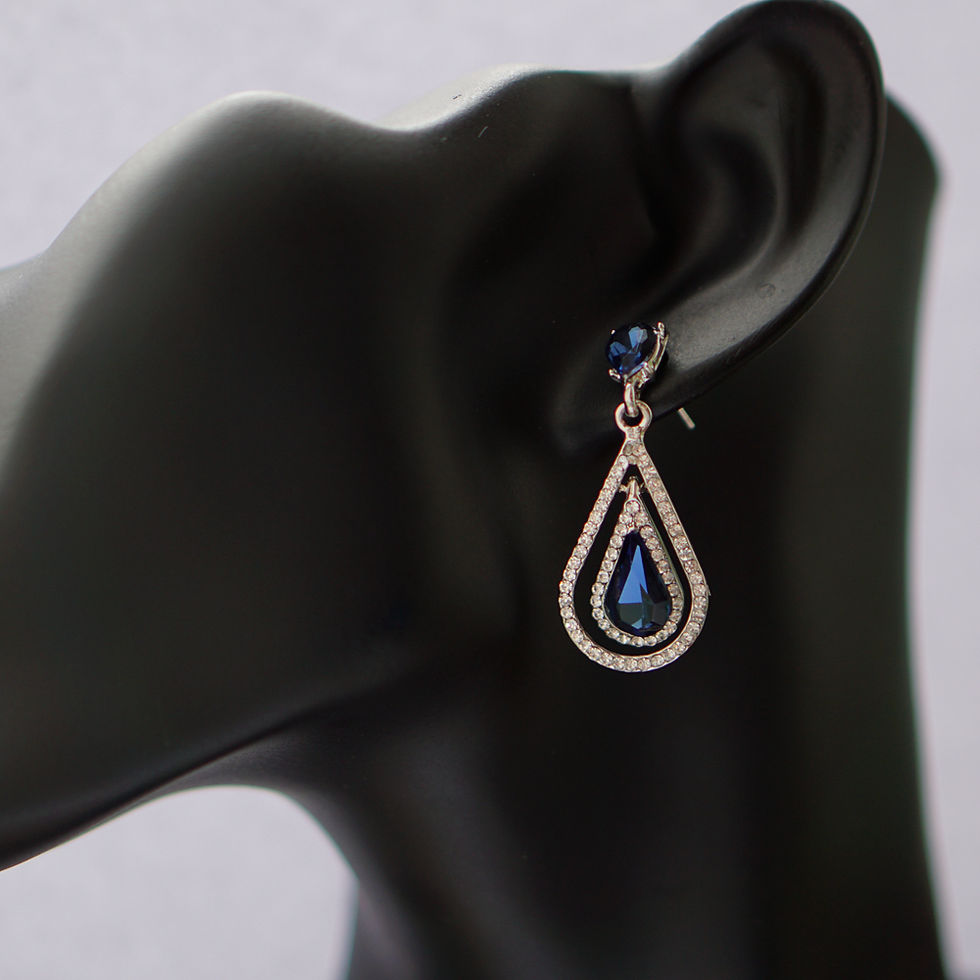 Miniaturbild: Wassertropfen Krystal elegant Ohrringe Ohrstecker S925 Silber