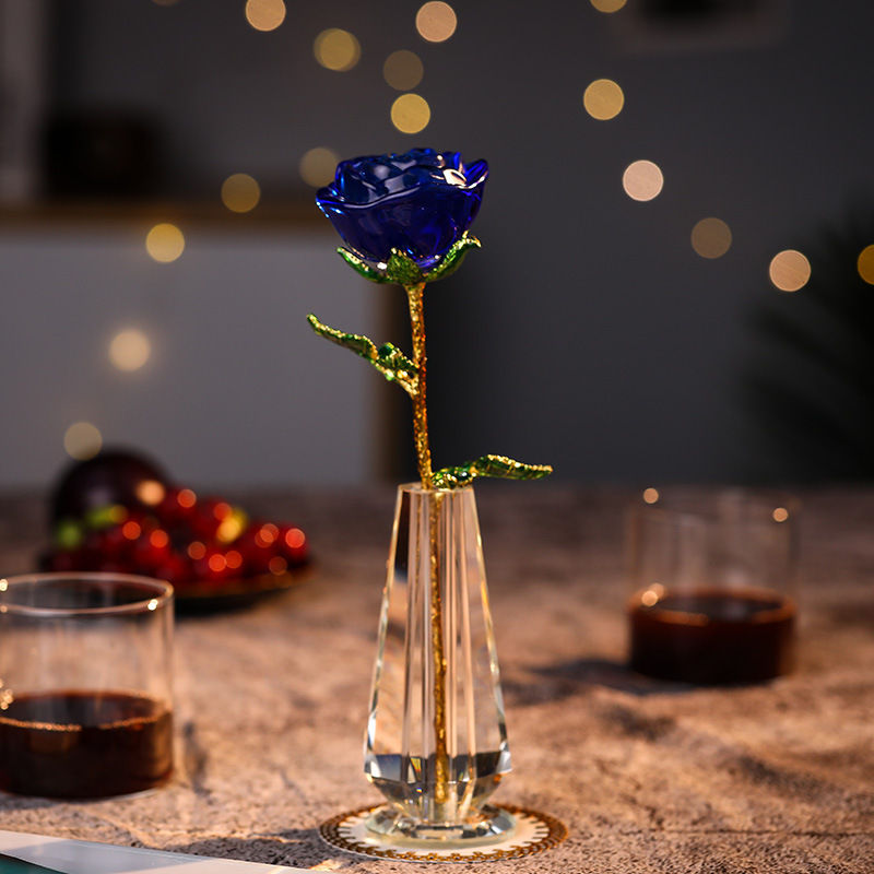 Miniaturbild: Kristall Rose mit Blumenvase Ewige Liebe Geschenke Frauen Geburtstag Muttertag