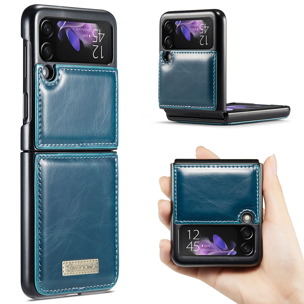 Miniaturbild: Echtleder Handyhülle Samsung Z Flip 3 5G Schutzfolie Phone case
