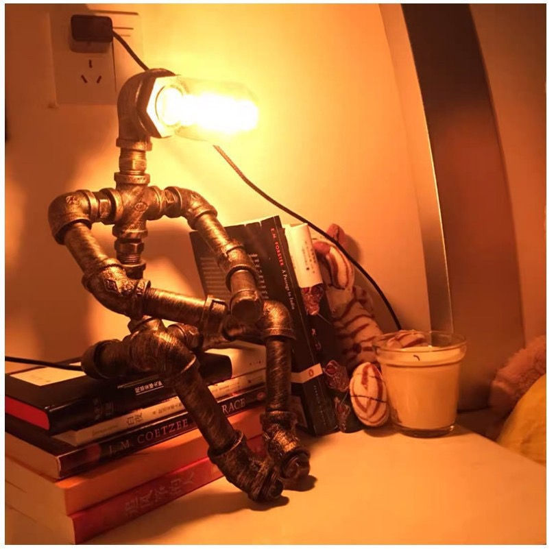 Miniaturbild: LED Steampunk Tischlampe Robot Industrie Still Leuchte Deko