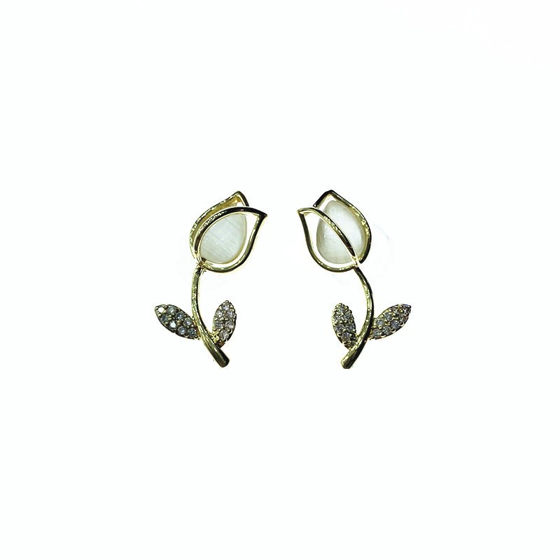 Miniaturbild: Tulpen Blumen Ohrstecker Ohrringe S925 Silber Romantisch Natur Schmuck