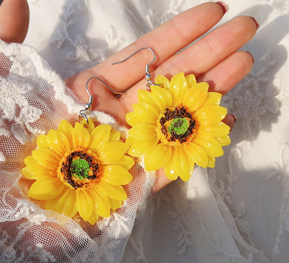 Miniaturbild: Sonnenblumen Blumen Ohrstecker Ohrringe schön Natur Romantisch Elegant Schmuck