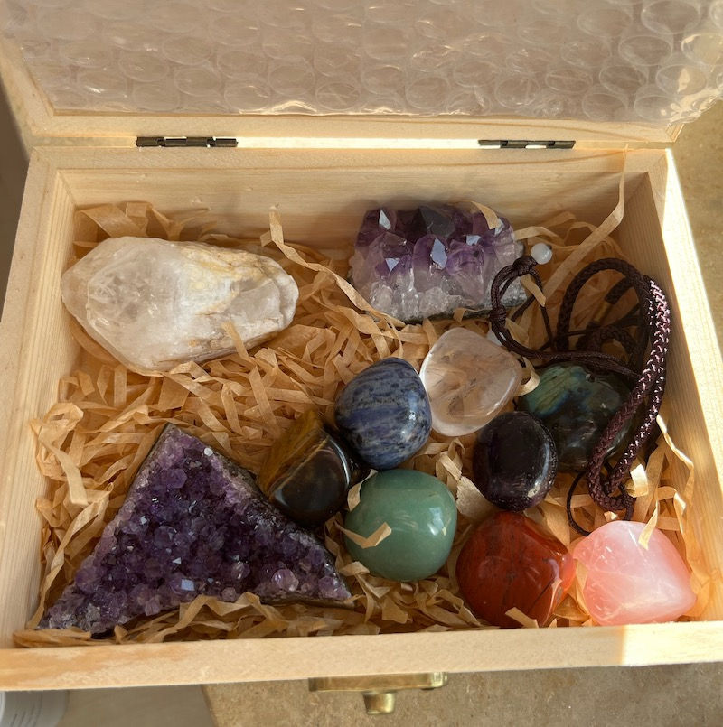 Miniaturbild: Premium Chakra Set Natursteine Edelsteine mit Geschenkbox Halskette Nature Power