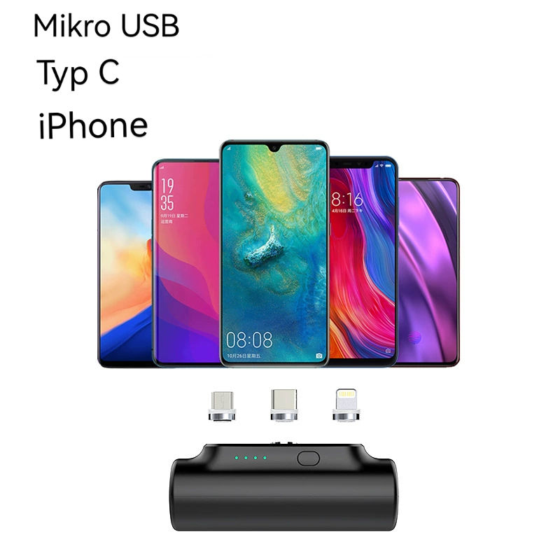 Miniaturbild: 3 in 1 USB mini Magnetisch Powerbank Typ C Mikro Kompatibel External Akku Handy