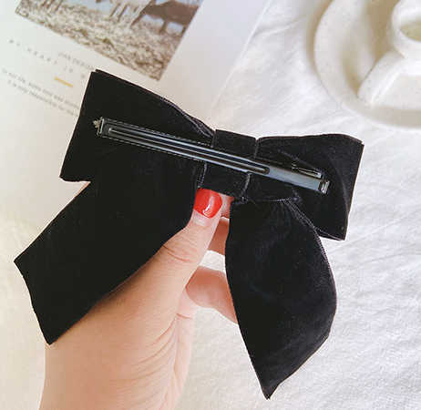 Miniaturbild: Schwarz Schleife Haareschleife Haareclip Romantisch Natur schön Haareschmuck