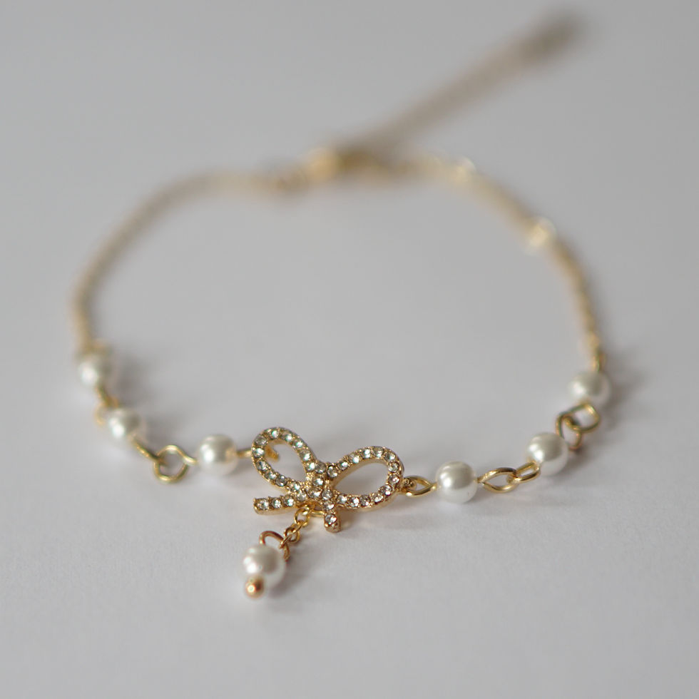 Miniaturbild: Schleife Krystal Süß Armband für Damen - Rosa, Rosé Silber