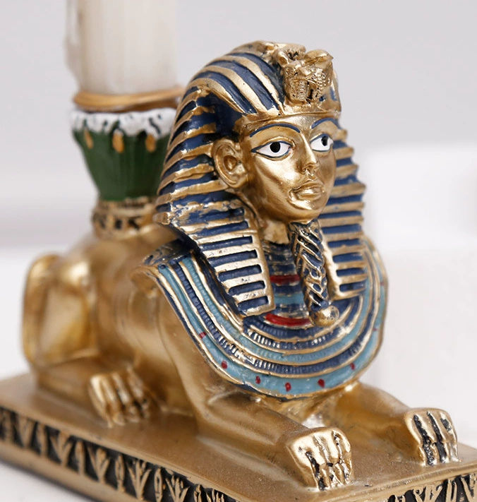 Miniaturbild: ägyptisch Kerzenständer Kerzenhalter Figur Abinus Sphinx Nephthys Katen Deko