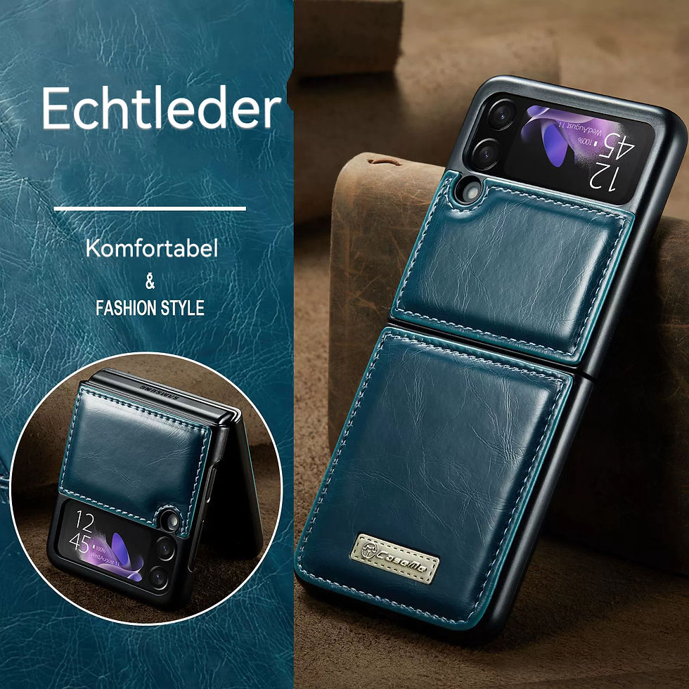 Miniaturbild: Echtleder Handyhülle Samsung Z Flip 3 5G Schutzfolie Phone case