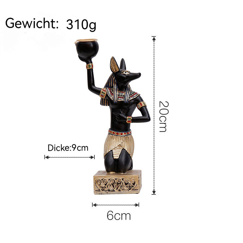 Miniaturbild: ägyptisch Kerzenständer Kerzenhalter Figur Abinus Sphinx Nephthys Katen Deko