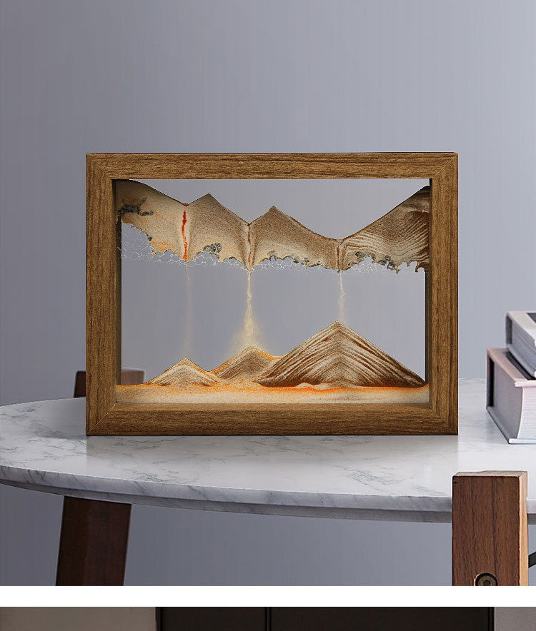 3D Sandbild Rotation 20,5x25,5cm Sandrahmen beweglicher Bild Hourglass Deko