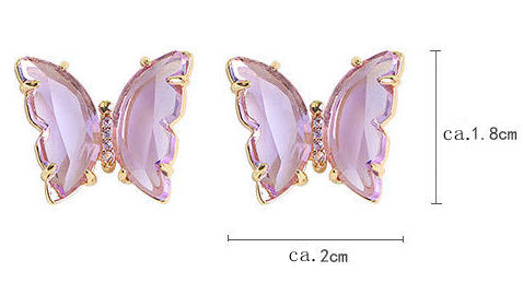 Miniaturbild: Schmetterling Kystal Ohrringe Ohrstecker S925 Silber 2 Farben