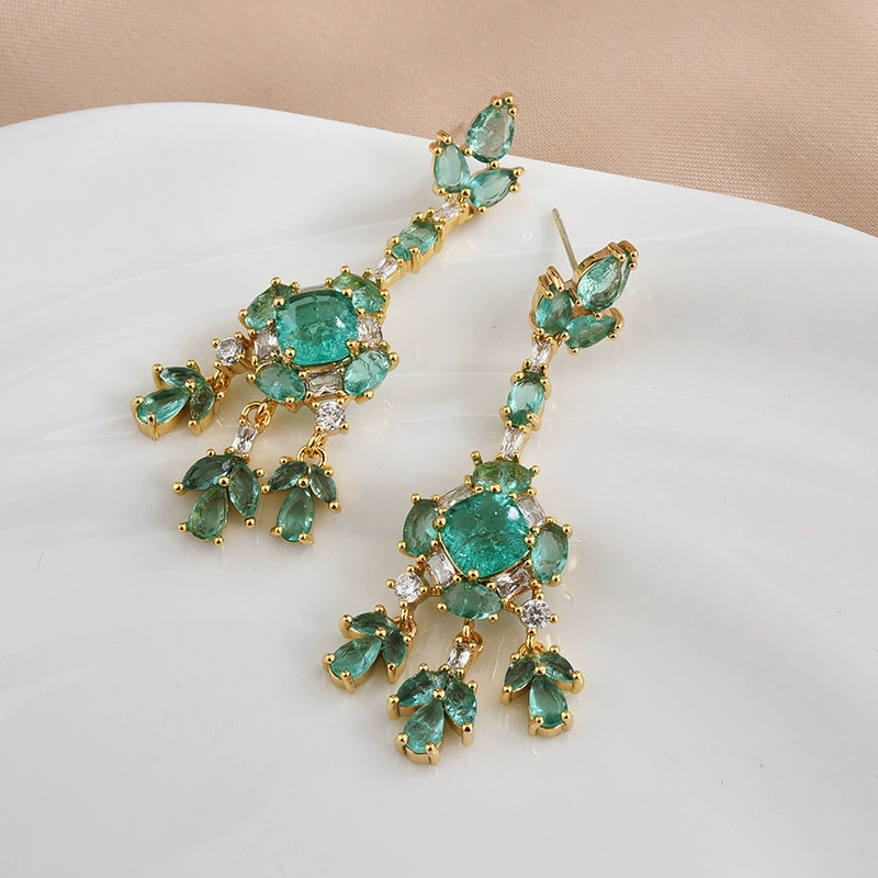 Miniaturbild: Kristallien Zirkonia Elegant Ohrstecker Ohrringe S925 Silber Romantisch Schmuck