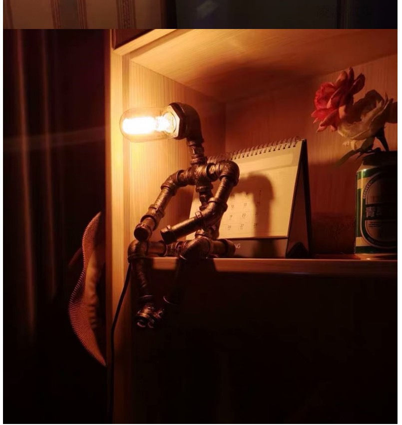 Miniaturbild: LED Steampunk Tischlampe Robot Industrie Still Leuchte Deko
