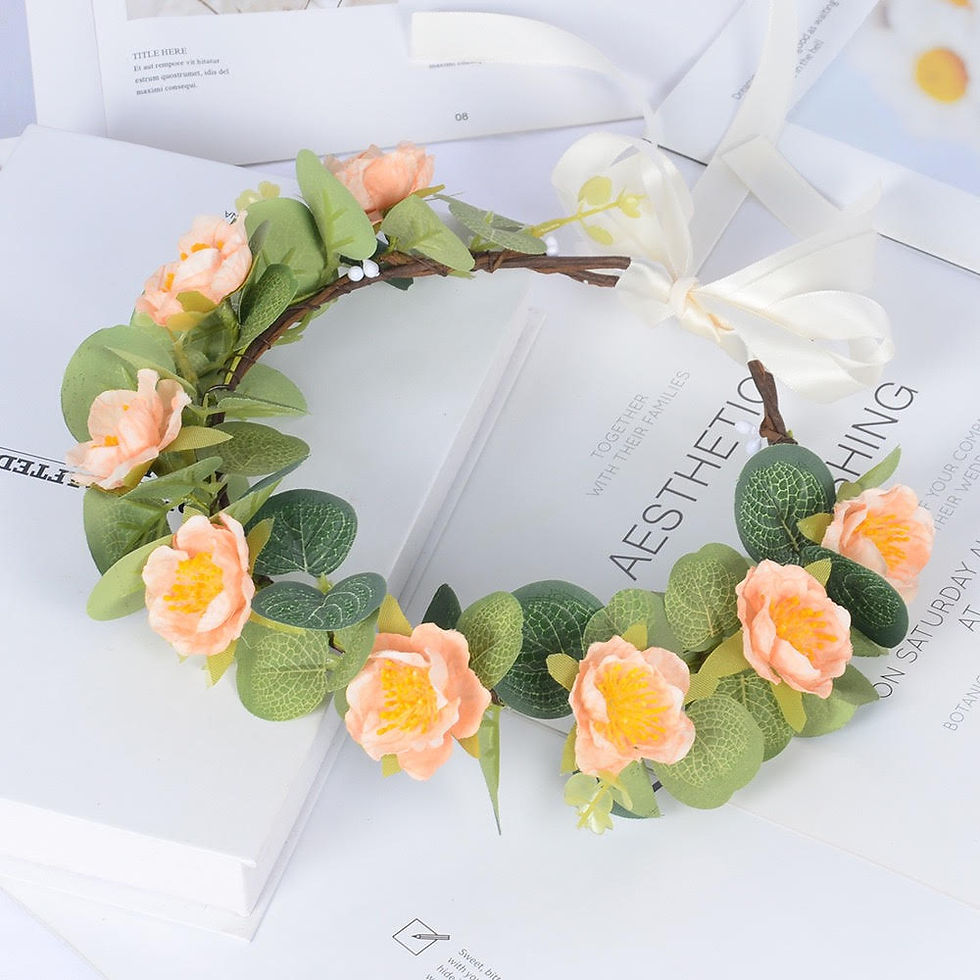 Rosa Kamelie Blumen Kranz Braut Tiara Romantisch Haarband Haarschmuck Hochzeit S