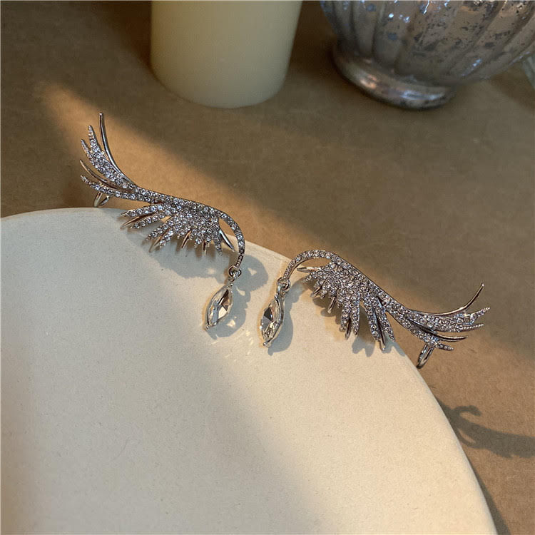 Miniaturbild: Angel wings Krystal Ohrringe Ohrstecker S925 Silber