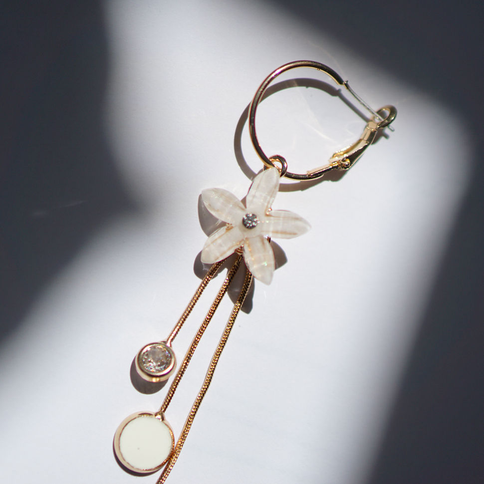 Miniaturbild: Blumen lange Ohrringe S925 Silber