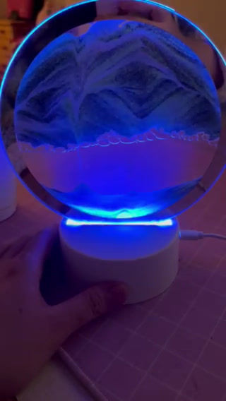 Miniaturbild: LED 3D Sandbild bunte USB Nachtlicht Leuchte beweglicher Bild Hourglass Deko