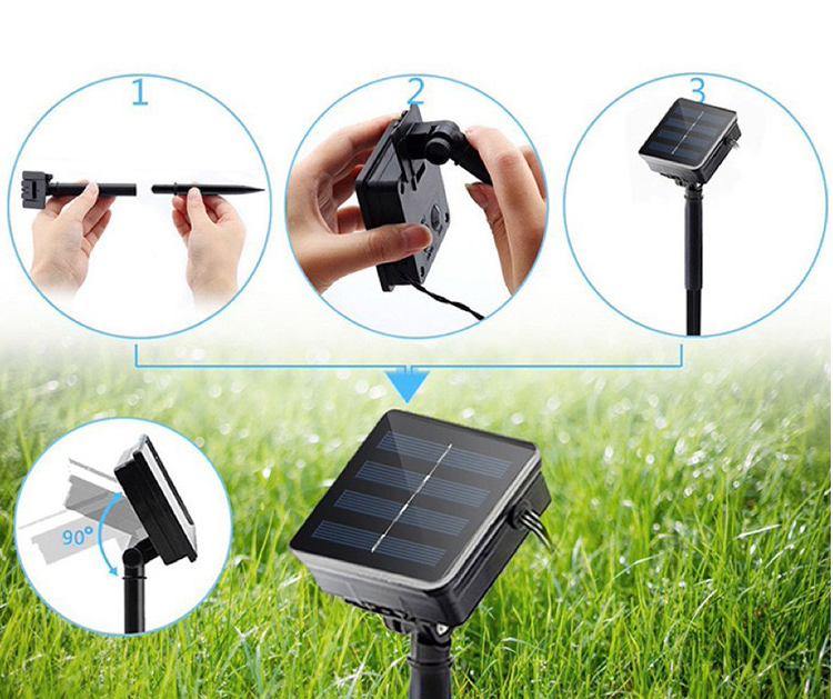 Miniaturbild: 5m 10m LED Solarleuchtung Sonnenblumen Rose Lichterkette Garten Natur Deko Lampe