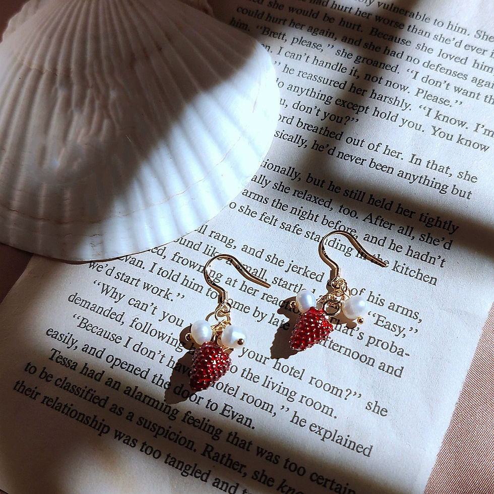 Miniaturbild: Erdbeere Hängeohrringe/Drop S925 Silber Zirkon Glasur Sommer Natur Obst Schmuck