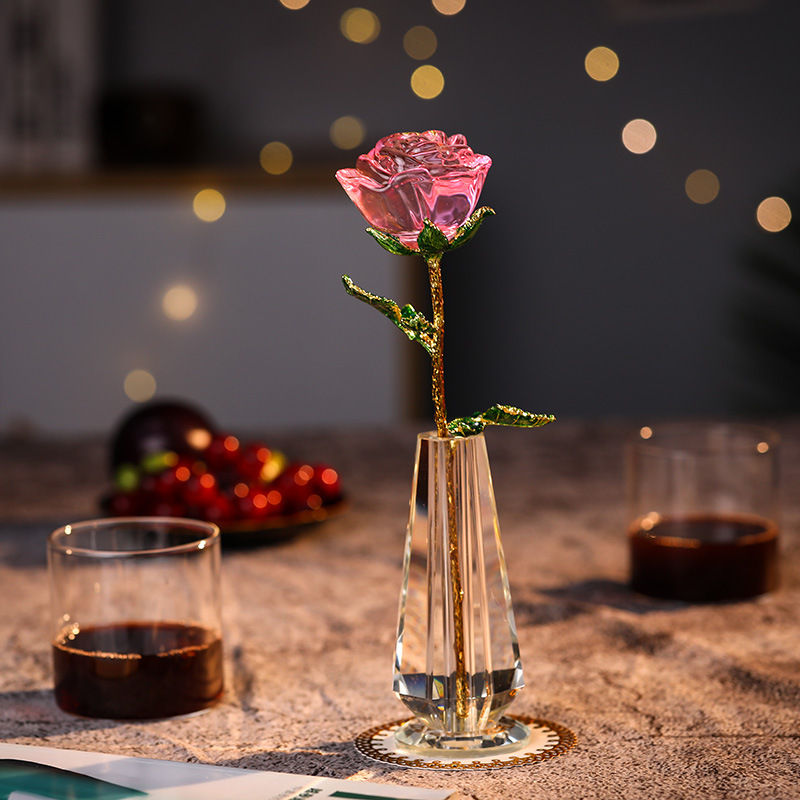 Miniaturbild: Kristall Rose mit Blumenvase Ewige Liebe Geschenke Frauen Geburtstag Muttertag