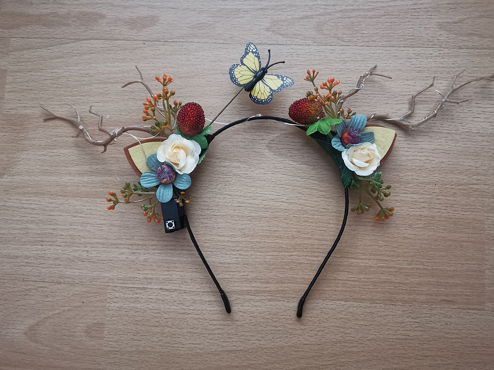 Miniaturbild: Led Rentier Geweih Schmetterlinge Batterien Schmetterling Haarreif Weihnachten