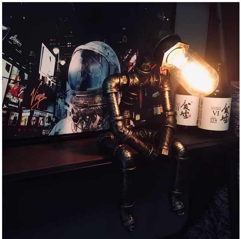 Miniaturbild: LED Steampunk Tischlampe Robot Industrie Still Leuchte Deko