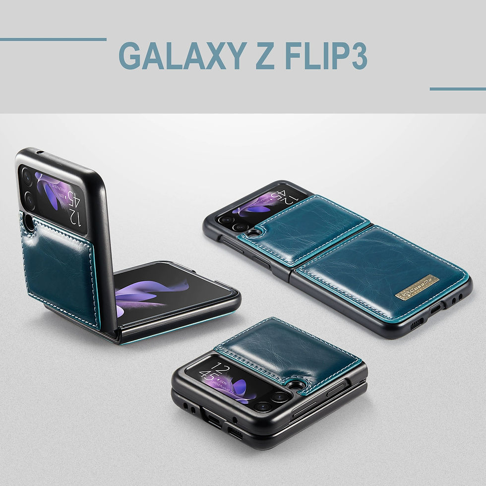 Miniaturbild: Echtleder Handyhülle Samsung Z Flip 3 5G Schutzfolie Phone case