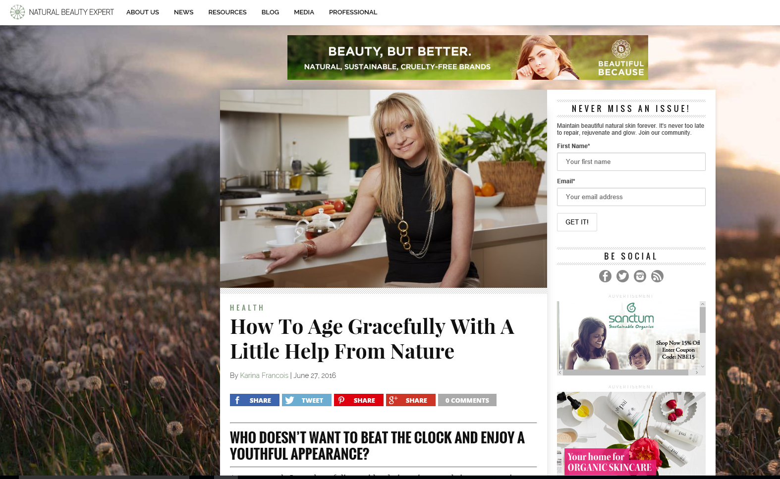 Natural beauty expert age gracefully