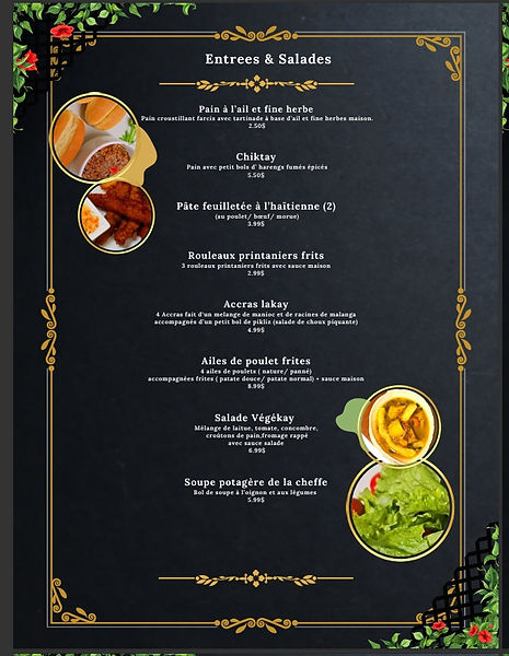 SERENADE AMBIANCE LAKAY RESTO-BAR MENU