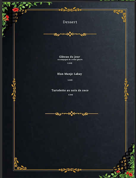 SERENADE AMBIANCE LAKAY RESTO-BAR MENU