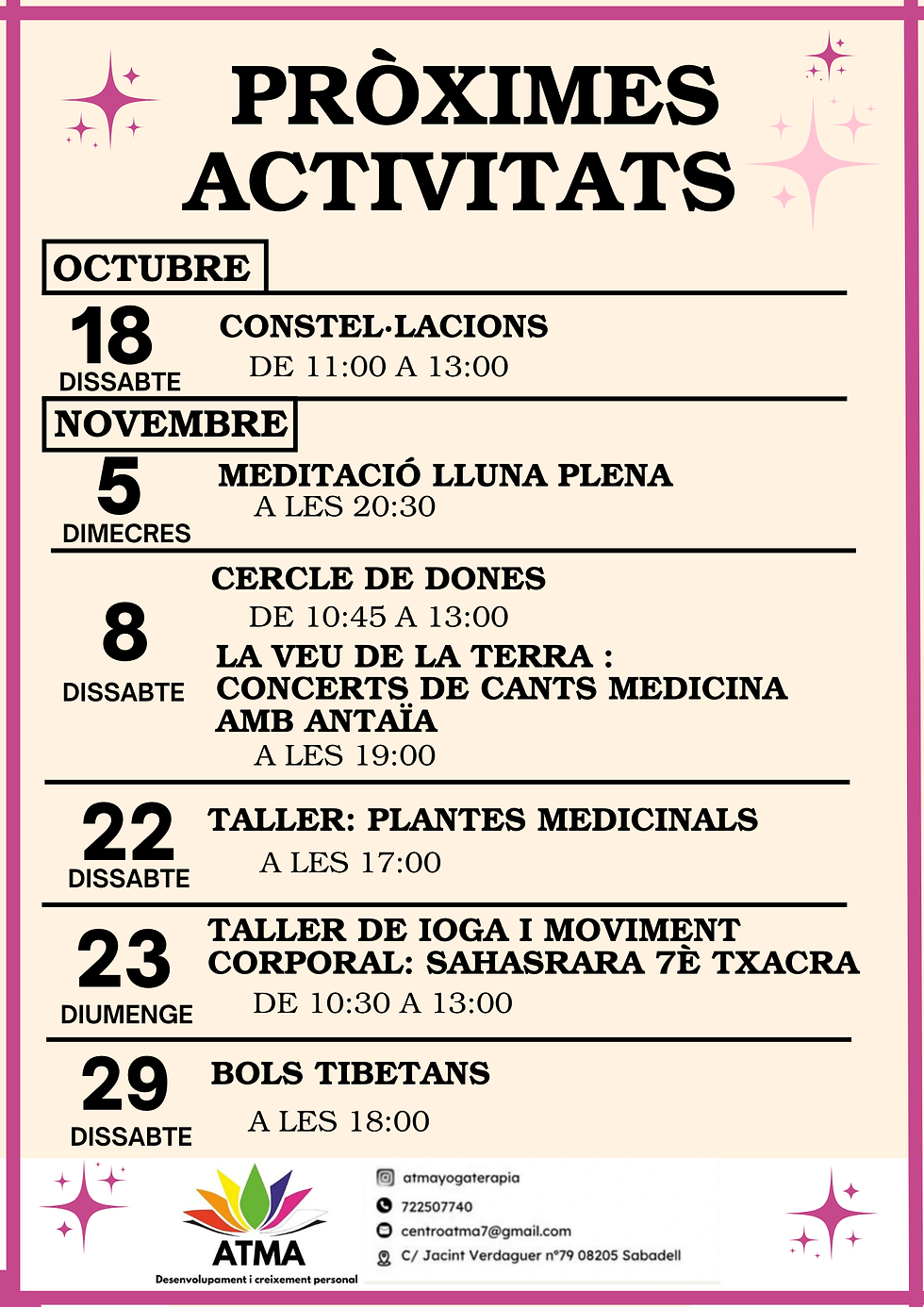 ACTIVITATS octubre novembre