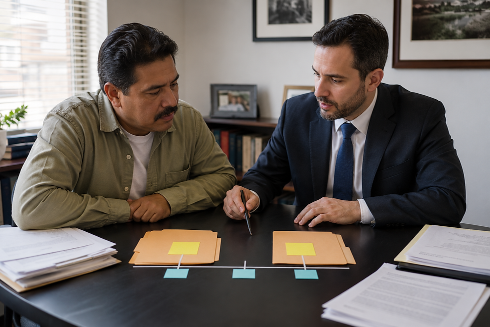 Padre y abogado comparan las etapas provisional y definitiva de un juicio de alimentos