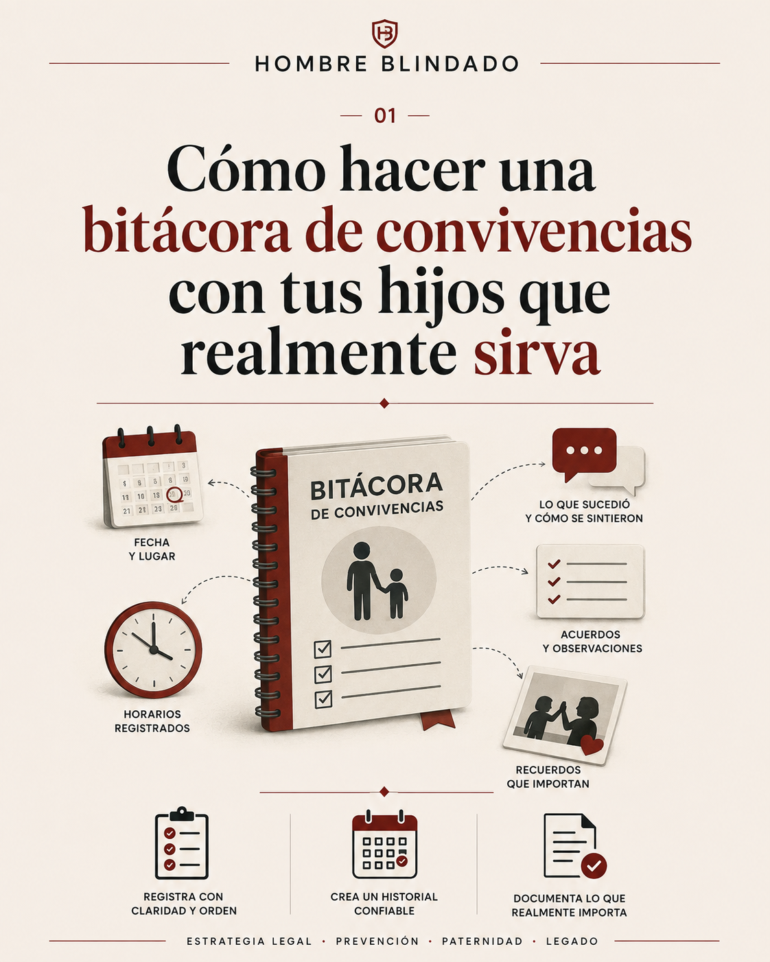 Bitácora y documentos para acreditar cuidados cotidianos en un asunto de guarda y custodia