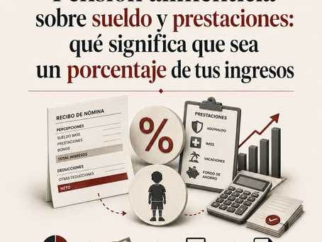 Pensión alimenticia calculada sobre sueldo, prestaciones e ingresos laborales en México