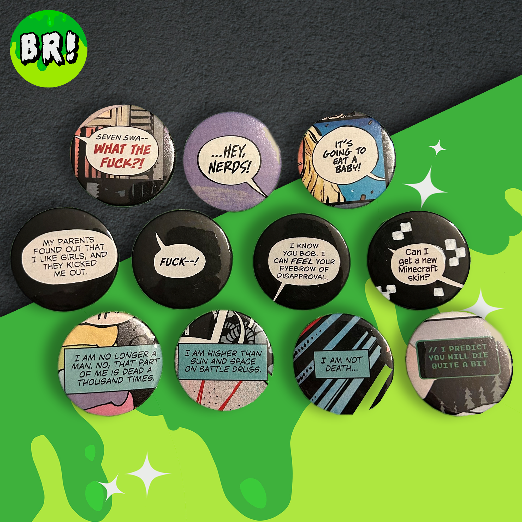 Comic Speech Bubble 38mm Pin Badges