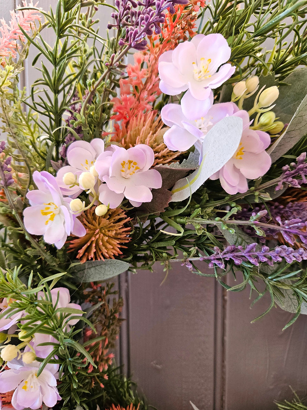 Thumbnail: 'FAIRY MEADOW' Wreath.' Mixed Lavender Blossom. SOLD