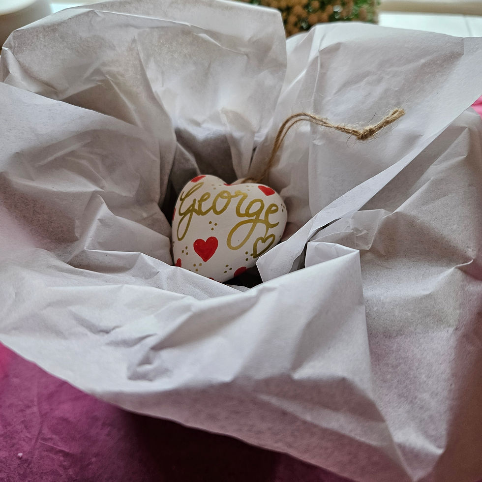 Thumbnail: VALENTINE HEART BAUBLE PERSONALISED - 6cm x 7cm