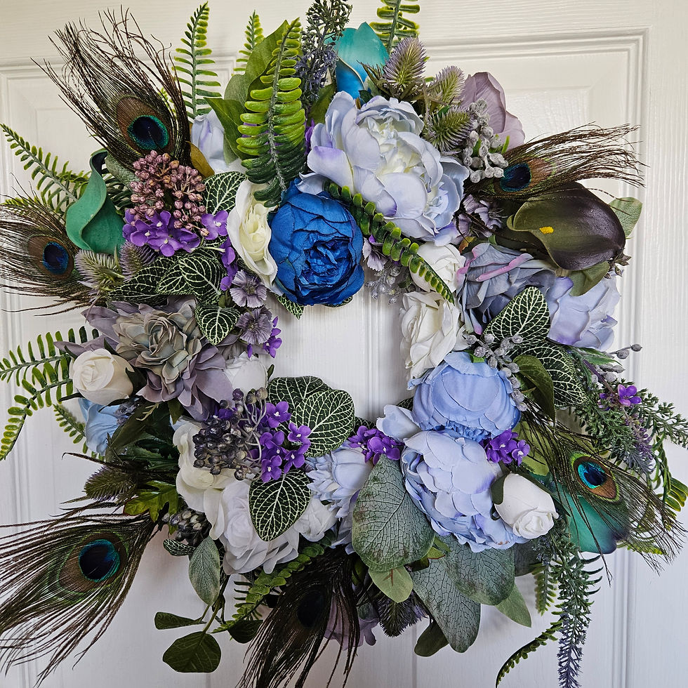 Thumbnail: PEACOCK FEATHER WREATH - BESPOKE