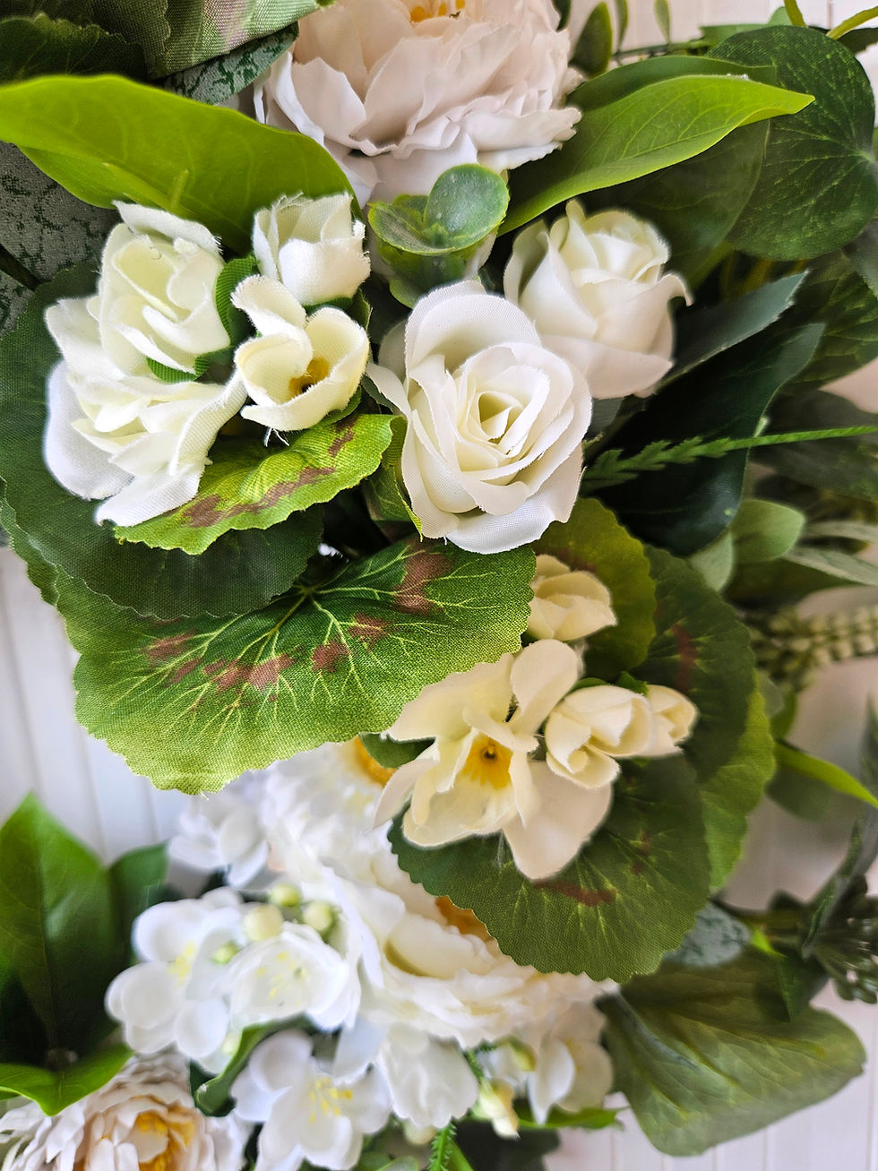 Thumbnail: Cream and White Wreath. ELIZABETH -  STOCK - FREE UK P&P £62