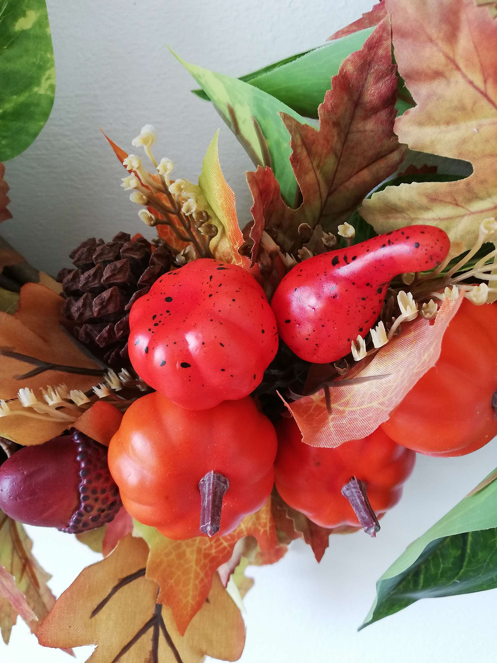 Thumbnail: Autumn Harvest Door Wreath with Ribbon Bow.  'PORTIA' -  UK P+P Ready to Post