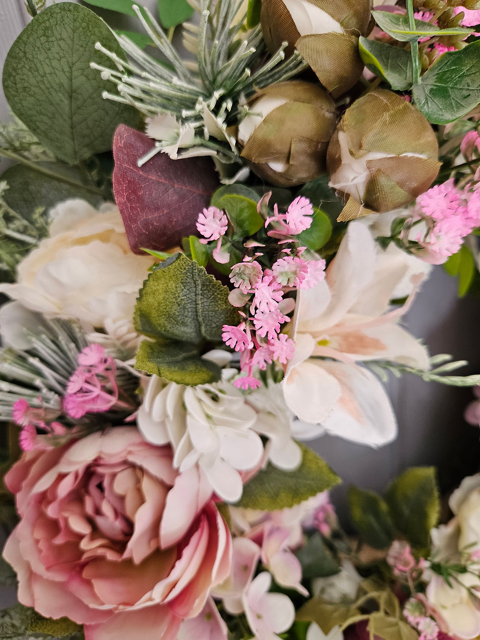 Thumbnail: LYDIA - Pink Wine Peony Summer Wreath - SOLD