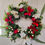 Thumbnail: 'NANCY' - White Poinsettia Red Apple Christmas Wreath - FREE UK P+P