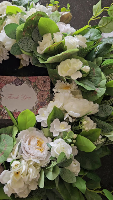 Thumbnail: Cream and White Wreath. ELIZABETH -  STOCK - FREE UK P&P £62